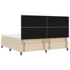 vidaXL Box spring seng med madras med LED Creme 200 x 200 cm Stof
