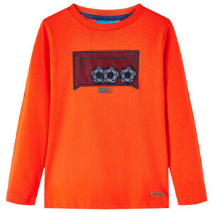 vidaXL Lang&aelig;rmet T-shirt til b&oslash;rn str. 104 orange
