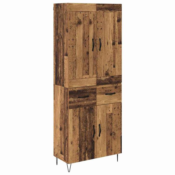 vidaXL Highboard Gammelt tr&aelig; 69,5 x 34 x 180 cm Konstrueret tr&aelig;