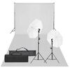 vidaXL fotostudies&aelig;t med lampes&aelig;t og baggrund