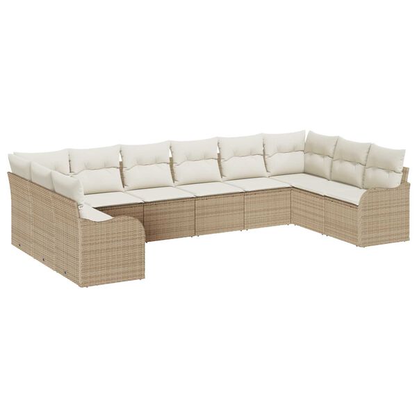vidaXL Havesofa S&aelig;t Beige polyrattan