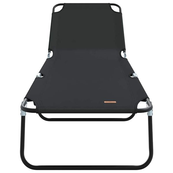 vidaXL Foldestol 1-person Sort 56 x 189 x 87cm Stof