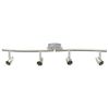 vidaXL Loftsspot med spotlights Nikkel 61 x 10 x 12,5 cm Metal