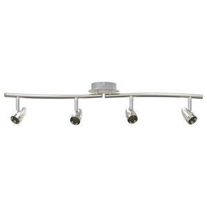 vidaXL Loftsspot med spotlights Nikkel 61 x 10 x 12,5 cm Metal