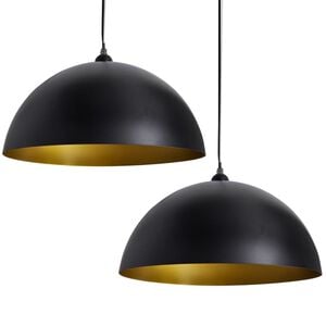 vidaXL loftslampe halvkugle 2 stk. h&oslash;jdejusterbar sort
