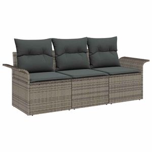 vidaXL Sofa S&aelig;t 3 stk. 3-Antal s&aelig;der Gr&aring; polyrattan