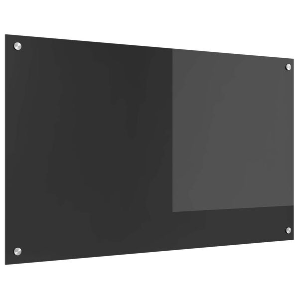 vidaXL K&oslash;kken bagv&aelig;g M&oslash;rkegr&aring; 100 x 60 x 0,6 cm h&aelig;rdet glas