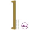 vidaXL skabsh&aring;ndtag 10 stk. 192 mm rustfrit st&aring;l guldfarvet