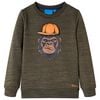 Sweatshirt til b&oslash;rn kakimeleret str. 116