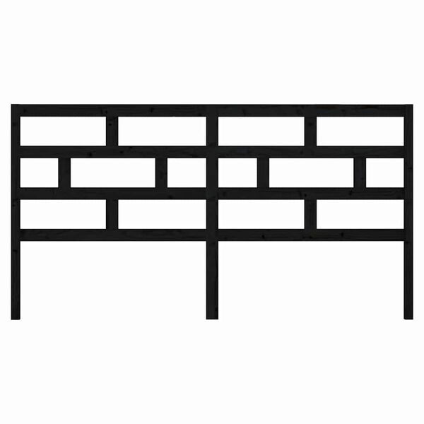 vidaXL sengeg&aelig;rde 206x4x100 cm massivt fyrretr&aelig; sort