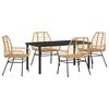 vidaXL Have Spisebordss&aelig;t 5 pcs Brun polyrattan