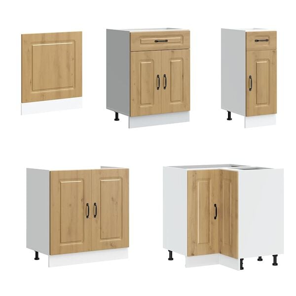 vidaXL k&oslash;kkenskabss&aelig;t Kalmar 11 dele konstrueret tr&aelig; kunsteg