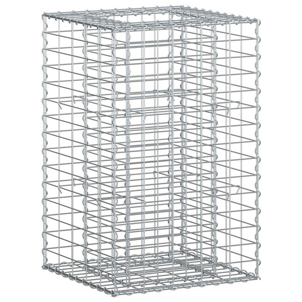 vidaXL Gabion h&oslash;jbed S&oslash;lv 50 x 50 x 80 cm Galvaniseret st&aring;l