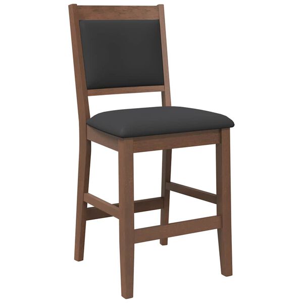 vidaXL barstole med hynder 2 stk. massivt gummitr&aelig; brun