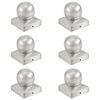vidaXL kugleformede stolpeh&aelig;tter 6 stk. 71x71 mm galvaniseret metal