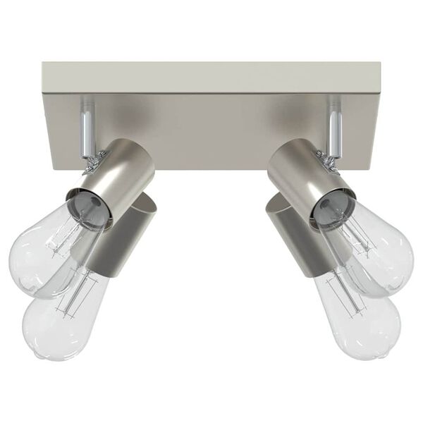vidaXL Loftsspot med spotlights Nikkel 26,5 x 26 x 11,5 cm Metal