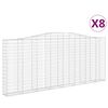 vidaXL buede gabionkurve 8 stk. 400x30x160/180 cm galvaniseret jern