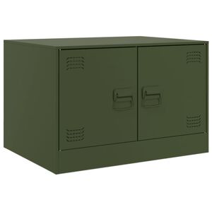 vidaXL sofabord 67x50x44 cm st&aring;l olivengr&oslash;n