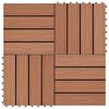 vidaXL Terrasse Flise 3D-design 11 pcs Lys Brun 30 x 30 cm WPC
