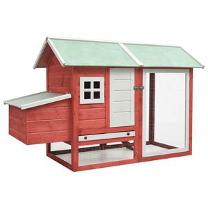vidaXL h&oslash;nsehus 170x81x110 cm massivt fyrretr&aelig; og grantr&aelig; r&oslash;d