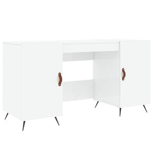 vidaXL skrivebord 140x50x75 cm konstrueret tr&aelig; hvid h&oslash;jglans