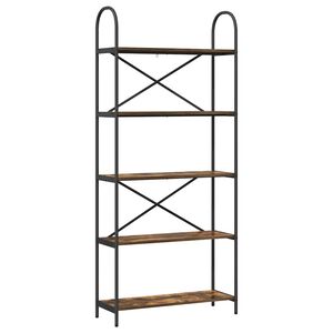 vidaXL Bogreol 5 niveauer 80 x 30 x 183 cm Konstrueret tr&aelig; R&oslash;get eg