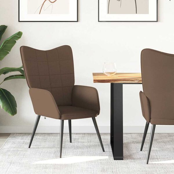 vidaXL l&aelig;nestol stof brun