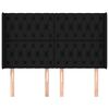 vidaXL sengegavl med kanter 147x16x118/128 cm stof sort