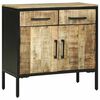 vidaXL Sideboard med skuffe 70 x 35 x 70 cm Massivt mangotr&aelig;