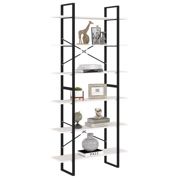 vidaXL reol 100x30x210 cm massivt fyrretræ hvid