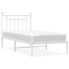 vidaXL sengeramme med sengegavl 90x200 cm metal hvid