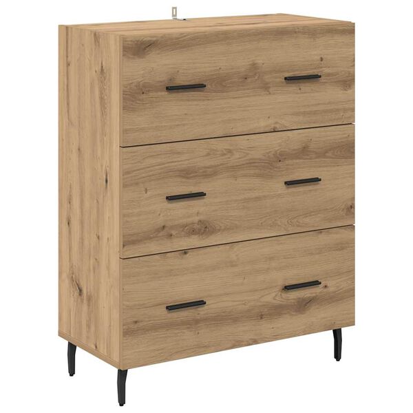 vidaXL Sideboard med skuffe Artisan Egetr&aelig; 69,5 x 34 x 90 cm