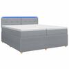 vidaXL Boxmadras med topmadras Lysegr&aring; 200 x 200 cm Stof
