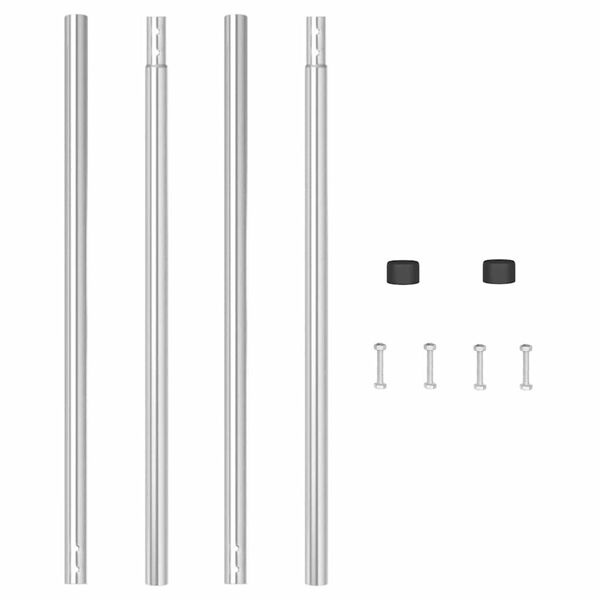 vidaXL Hegnsp&aelig;l 2 pcs S&oslash;lv Pulverlakeret St&aring;l