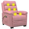 vidaXL løftestol med massagefunktion velour lyserød