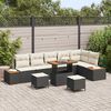 vidaXL Havesofa S&aelig;t 9 pcs Sort polyrattan