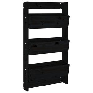 vidaXL plantev&aelig;g 60x18,5x110 cm 3 niveauer massivt fyrretr&aelig; sort