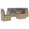 vidaXL sofas&aelig;t til haven 6 dele med hynder polyrattan beige