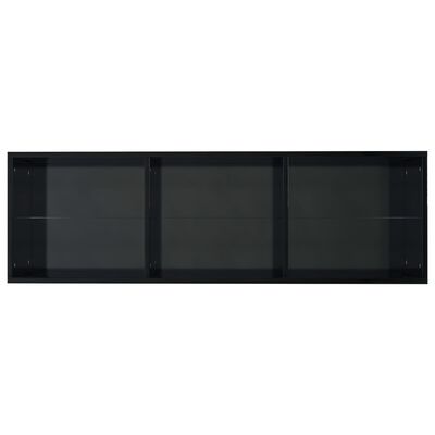 vidaXL bogreol/tv-bord 36x30x114 cm konstrueret træ sort højglans