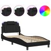 vidaXL sengeramme Viana med LED uden madras 90x190 cm sort