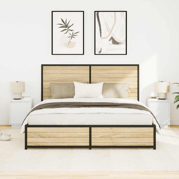 vidaXL sengeskabe 2 stk. med LED-lys 38x34x50 cm hvid