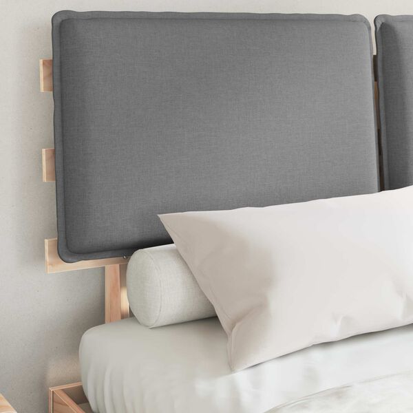 vidaXL Sengestel med Polstret Hovedgavl Lysegr&aring; 160 x 200 cm