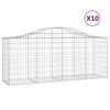 vidaXL buede gabionkurve 10 stk. 200x50x80/100 cm galvaniseret jern