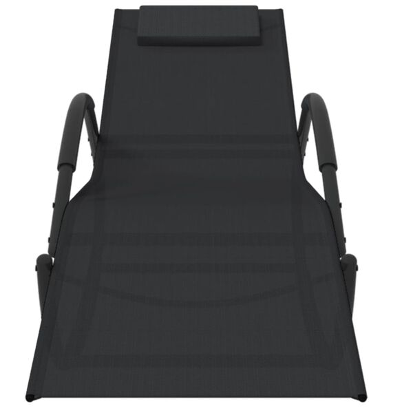 vidaXL liggestol med gyngefunktion stål og textilene sort