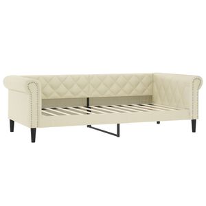 vidaXL daybed 100x200 cm kunstl&aelig;der cremefarvet