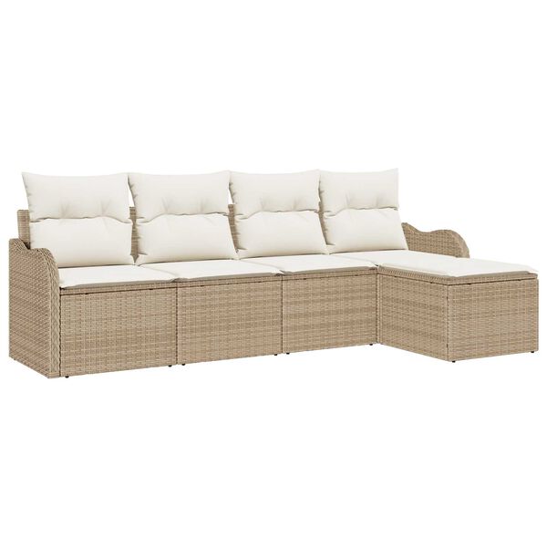 vidaXL Havesofa S&aelig;t Beige polyrattan