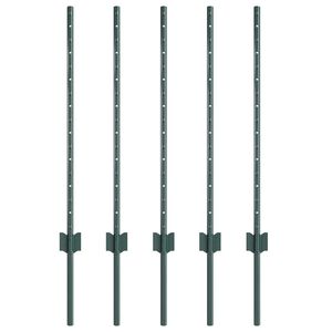 vidaXL Einbetonierter Zaunpfosten 5 stk. Gr&oslash;n 120 cm