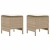 vidaXL 2 stk. Havepuf PE Rattan Beige og creme