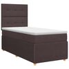 vidaXL Boxmadras med topmadras M&oslash;rk Brun 90 x 190 cm Stof