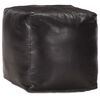 vidaXL puf 40 x 40 x 40 cm &aelig;gte gedeskind sort